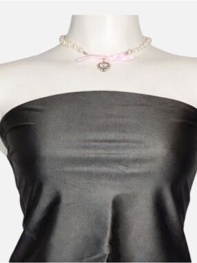 Second Skin RD Style Metallic Charcoal Bustier Top Small Quiet Glam NWT